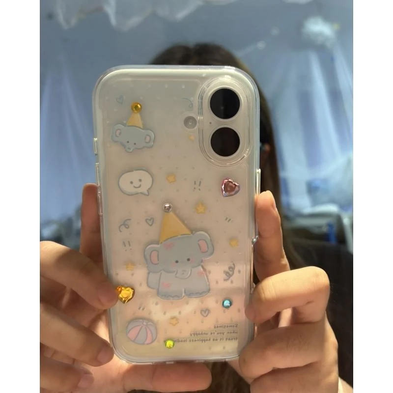 派对小象彩钻适用iPhone16/15Promax14手机壳11苹果13/12套