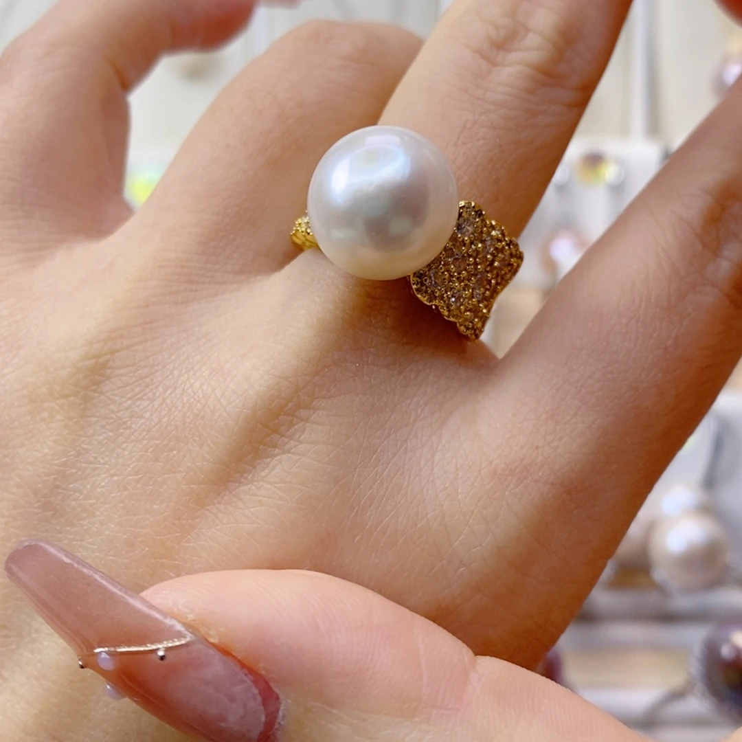 淡水珍珠戒指合金