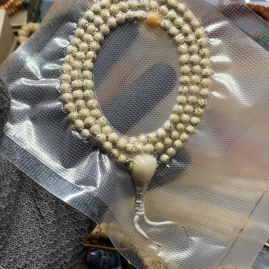 星月菩提吊坠卡5.5原白圆珠长串