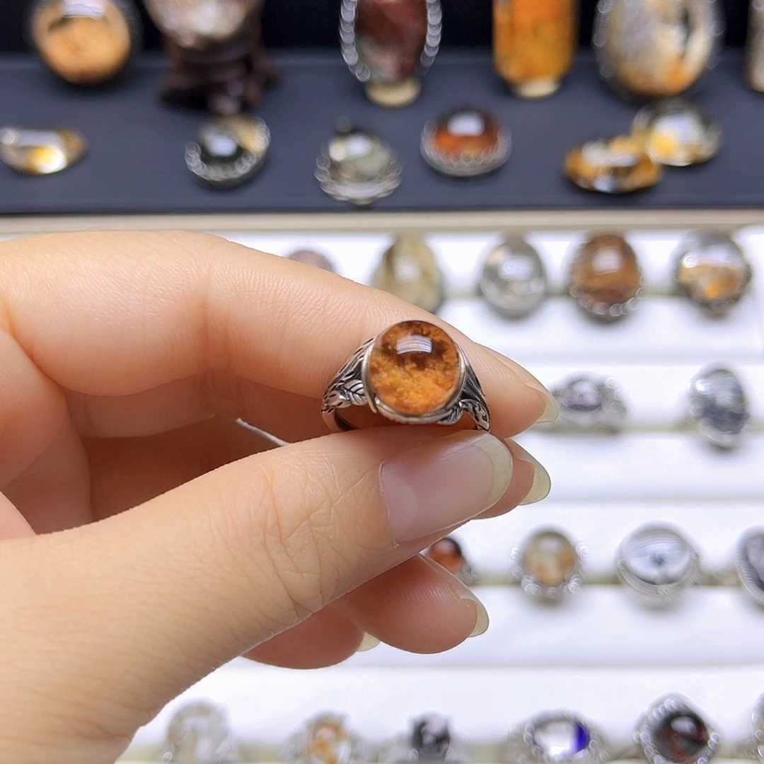 戒指水晶银S925镶嵌天然