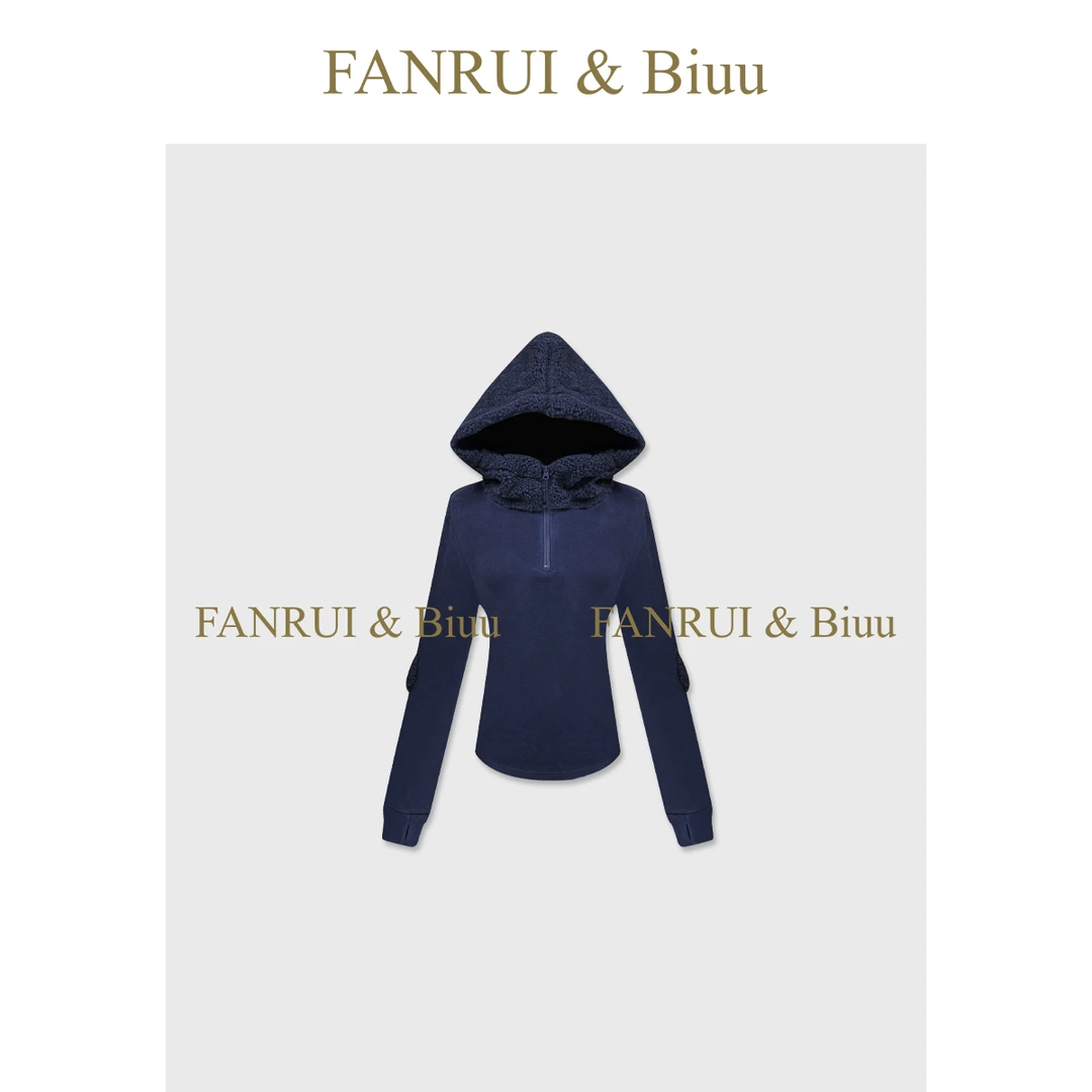 双11专属「瑶台镜海」颗粒连帽复古时髦洋气百搭显瘦卫衣B18847