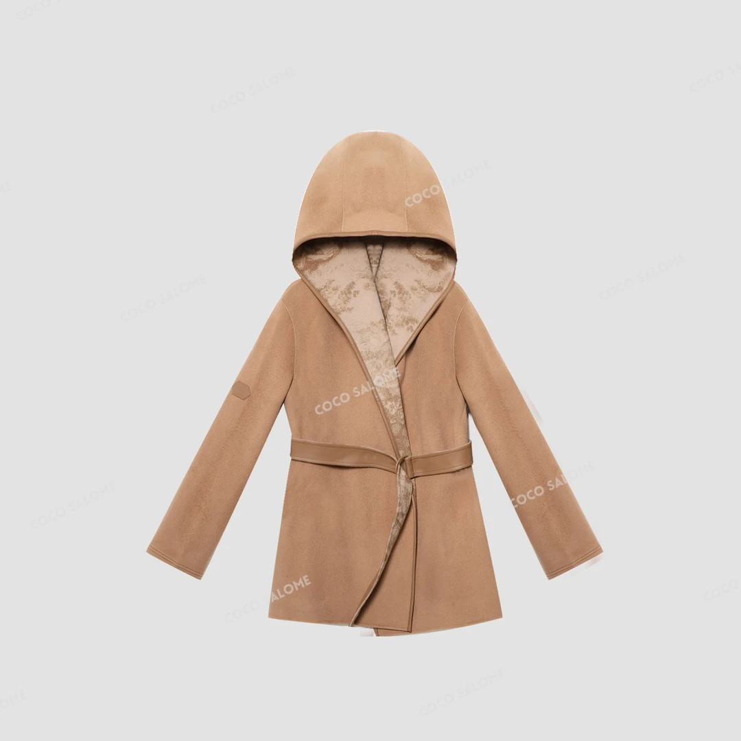 安安推荐【丛林系列】羊+桑蚕丝内里提花极简中长款外套BL-202008