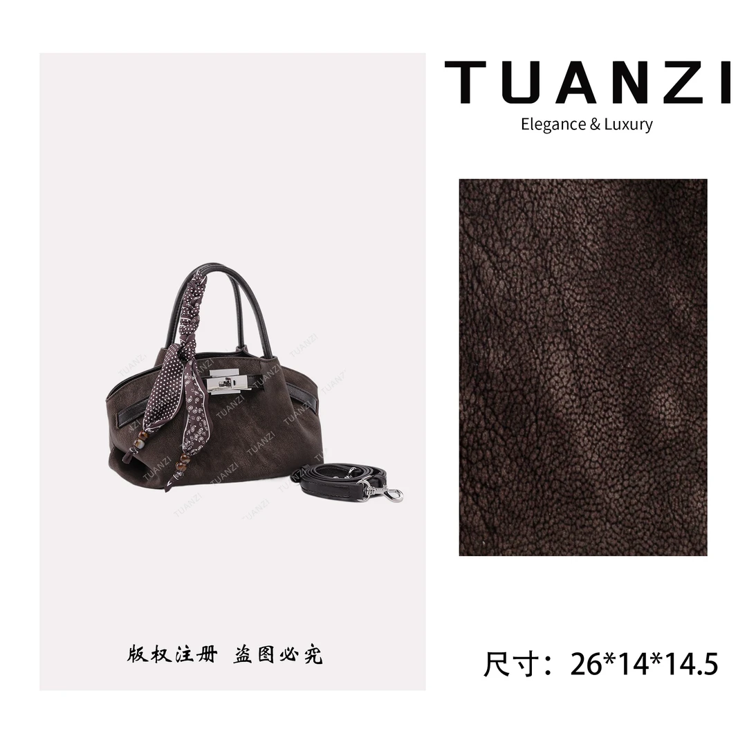 【26cm】手提斜挎腋下TUAN′ZI定制真皮女包QYX-81747-提拉米苏