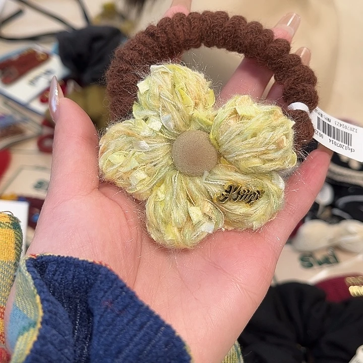 布艺铁合金黄色花头绳