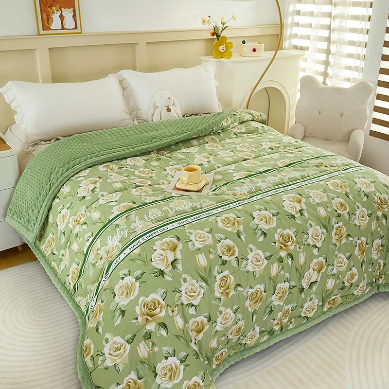 绒豆豆秋冬春秋被子柔软舒适蓄热保暖