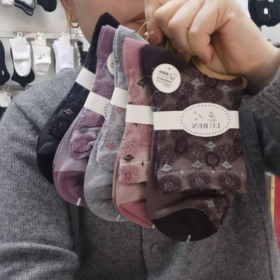 棉类混纺桑蚕丝女袜10双