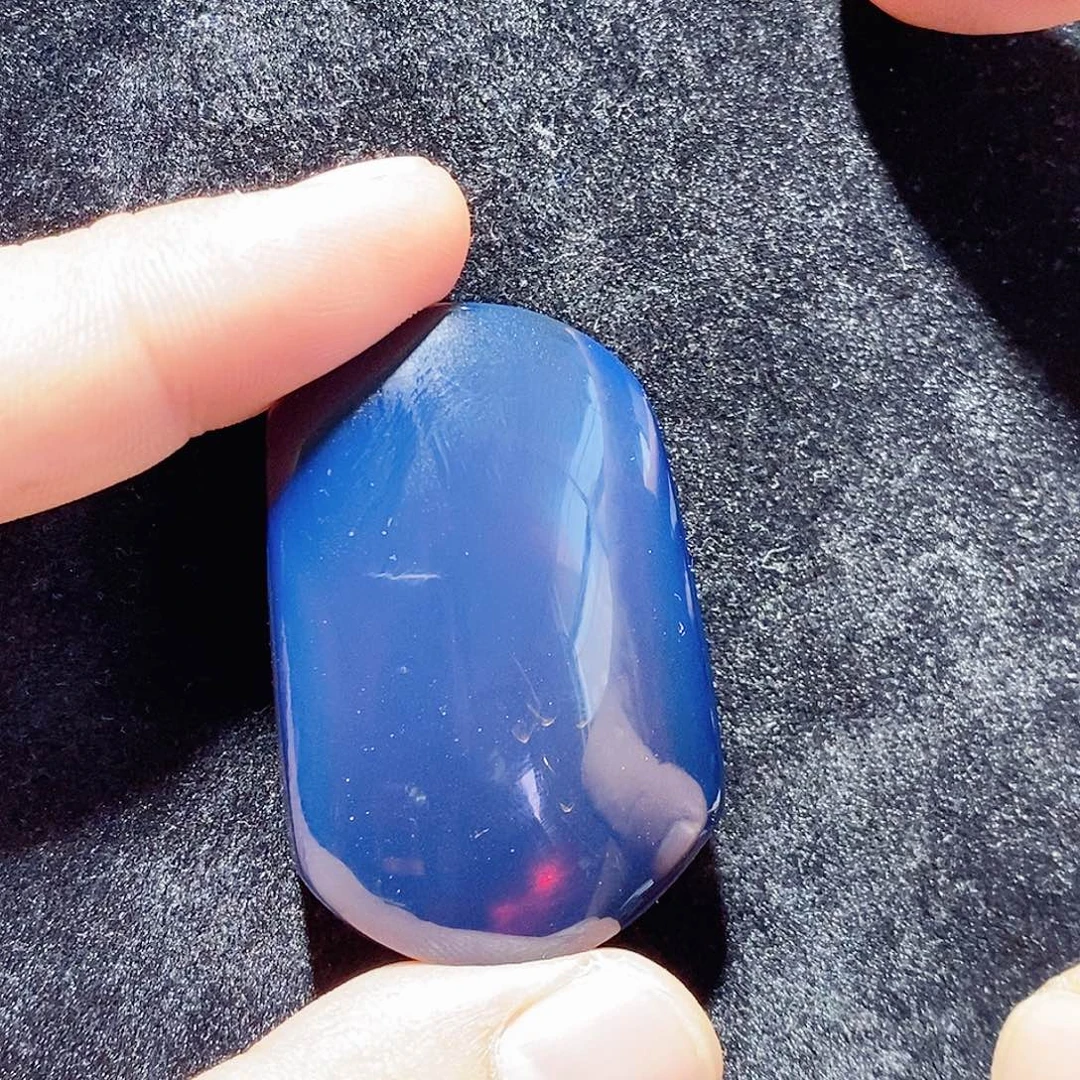 蓝珀未镶嵌珠宝奇石红蓝包定制吊坠