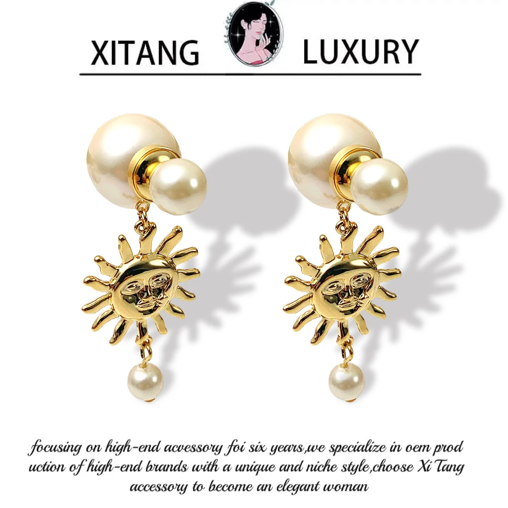 铜合金耳饰 《落霞》简约个性法式气质精致欧美耳钉耳环耳坠8103