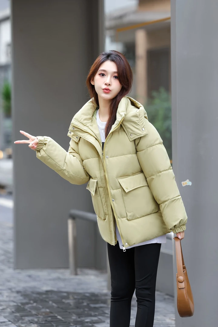 2024年新款冬季棉服短款大口袋连帽加厚保暖宽松韩版休闲百搭