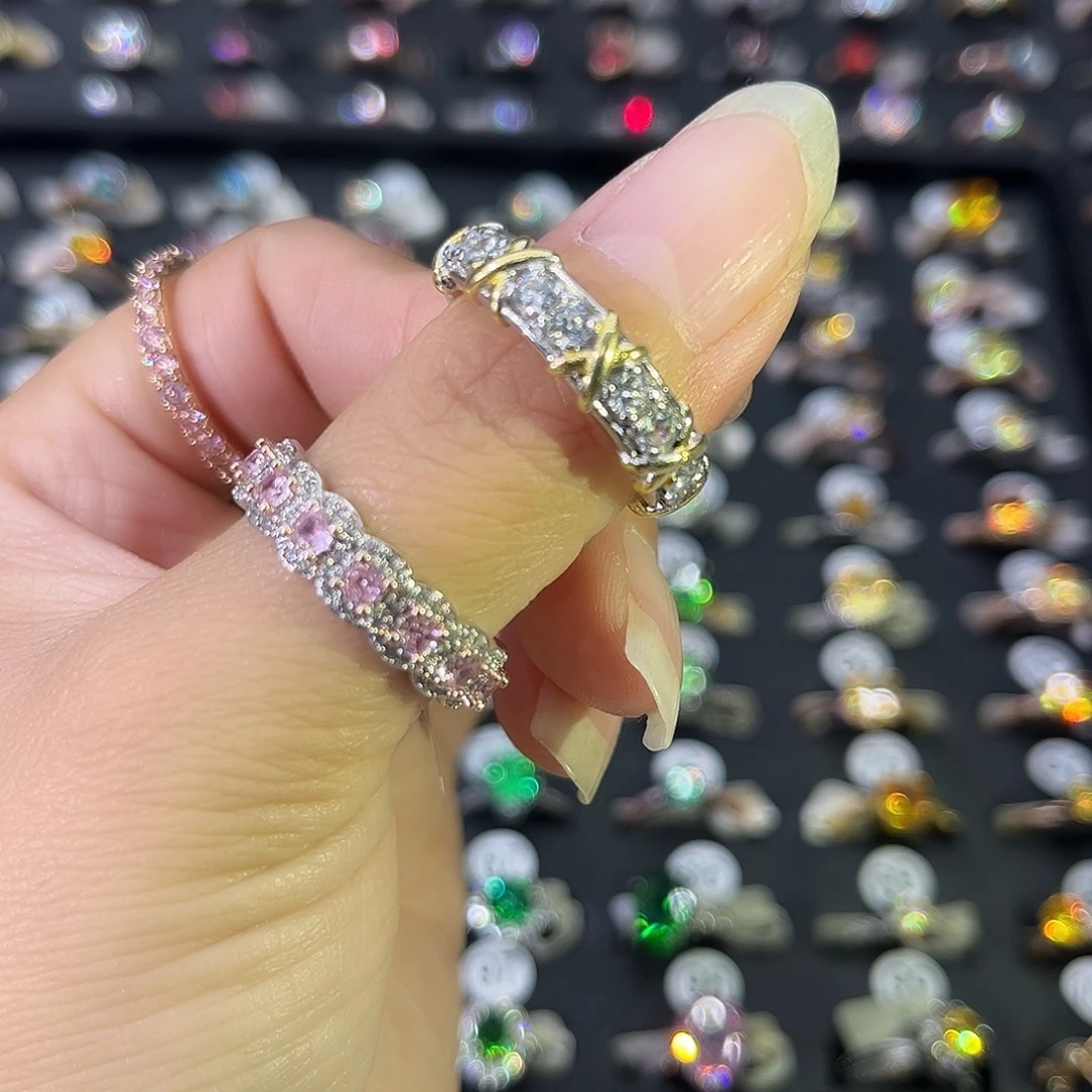 莫桑石非金属时来运转排戒（宽）-15