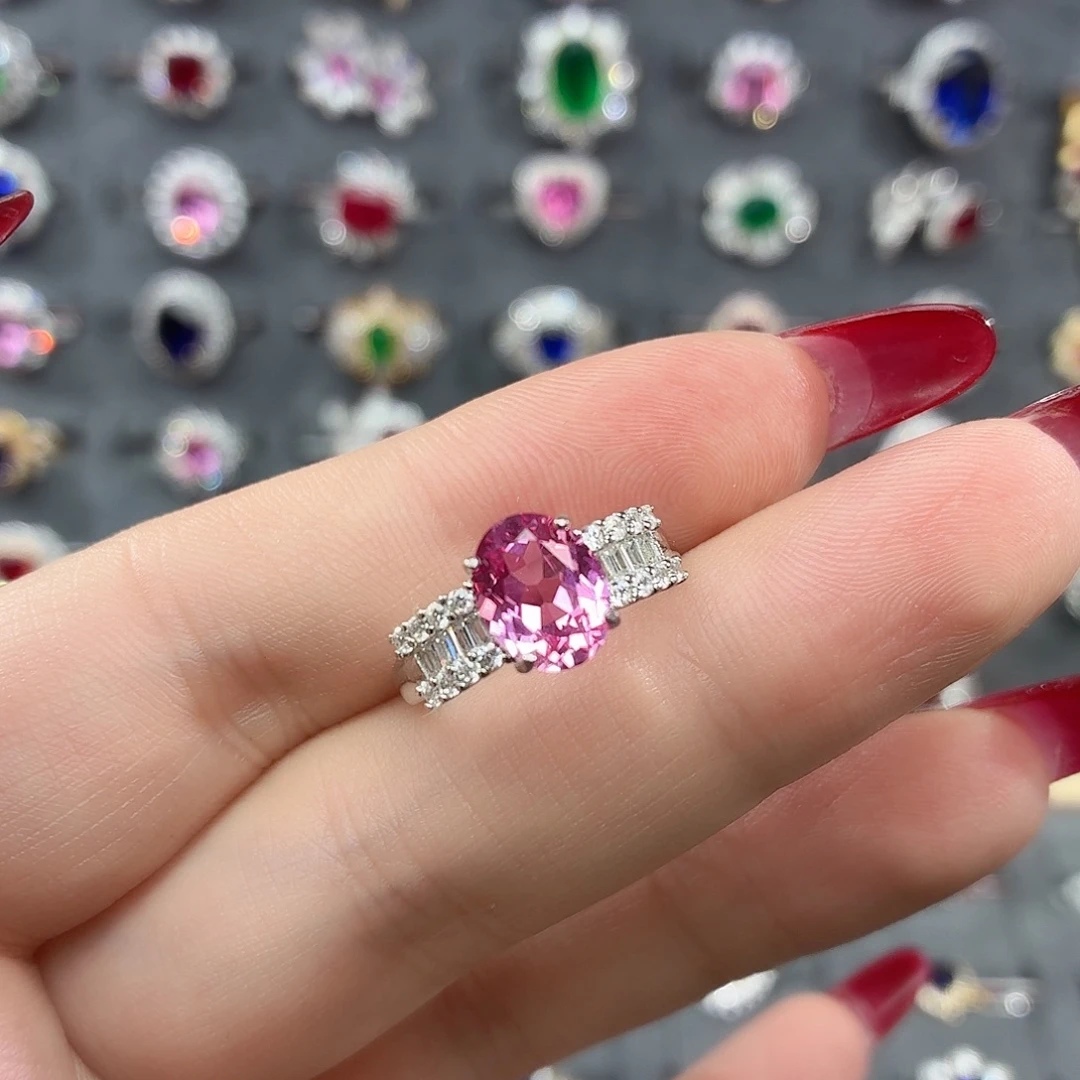 925银培育帕帕拉恰色粉蓝宝