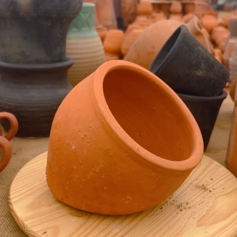 红陶口15微瑕卧盆