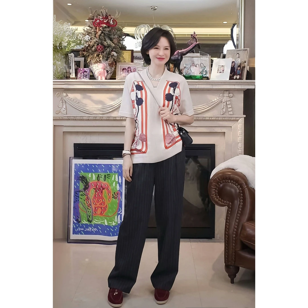我是摩羯 命运交响曲上衣 新澳60支羊毛19MM桑蚕丝印花夏季小衫