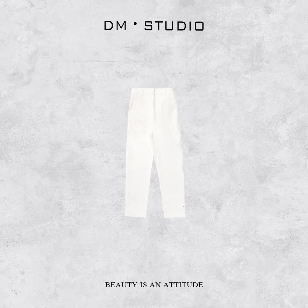 DEDM•STUDIO/气质极简风百搭纯色休闲直筒显瘦九分裤2504KZ/3143