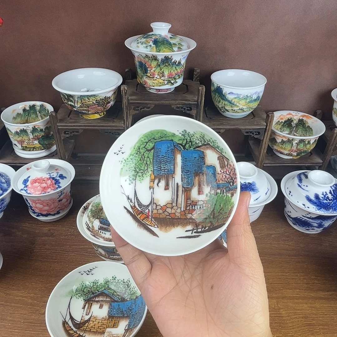 忠意堂釉下彩微瑕江南