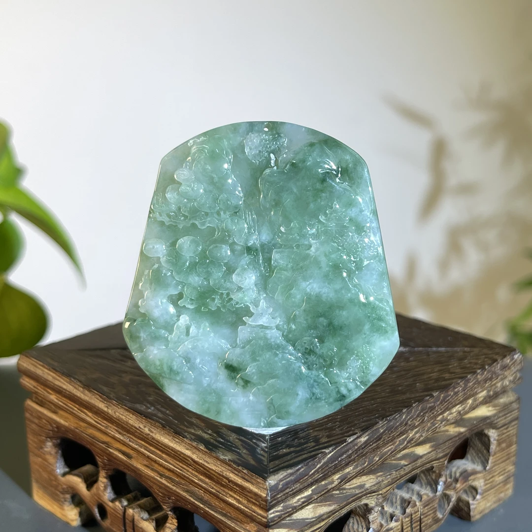 JTW25-41  天然缅甸A货翡翠 山水牌