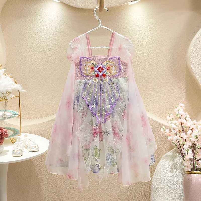 汉服女童连衣裙夏季中国风儿童民族风小女孩公主裙中国风夏款裙子