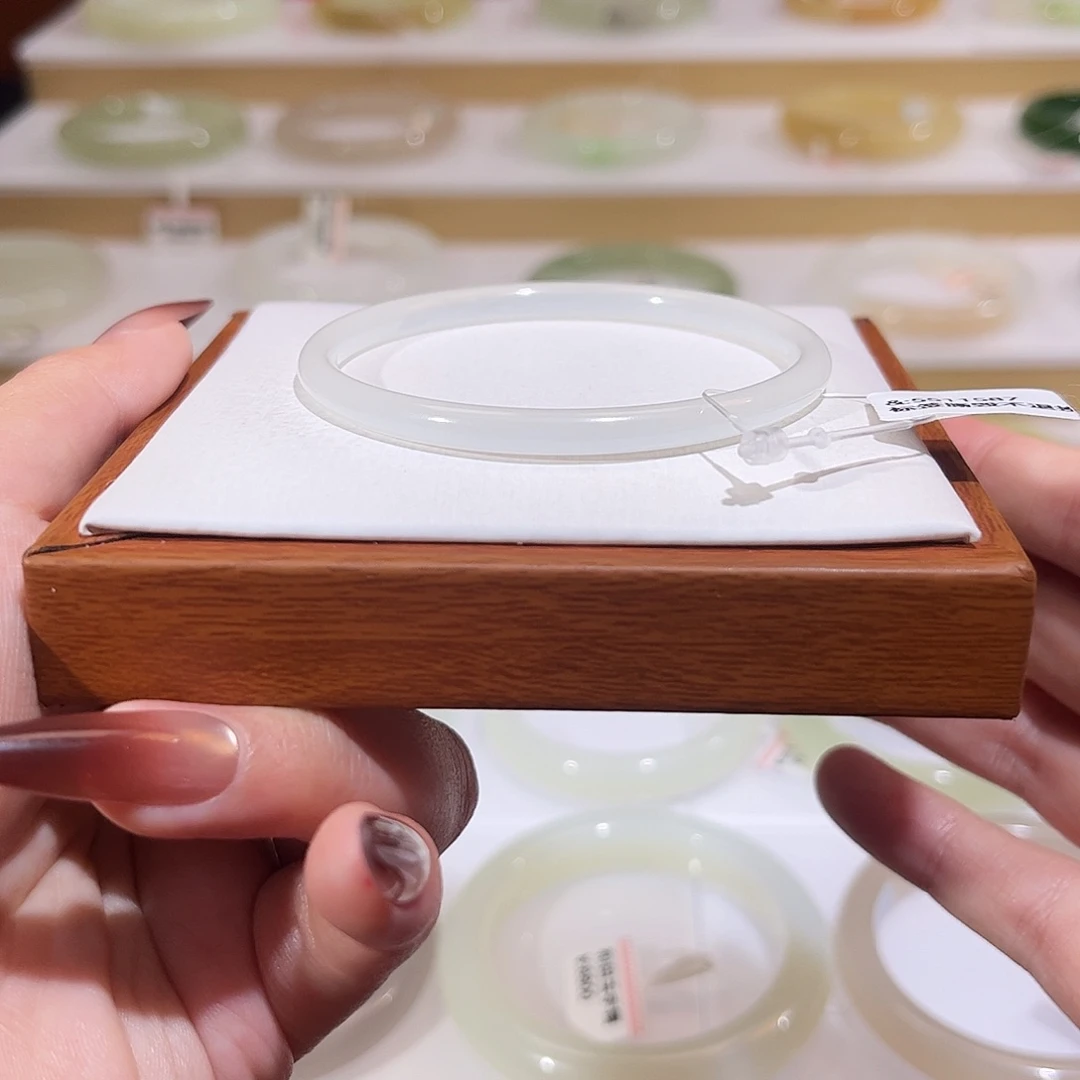 和田玉未镶嵌手镯白月光鑫