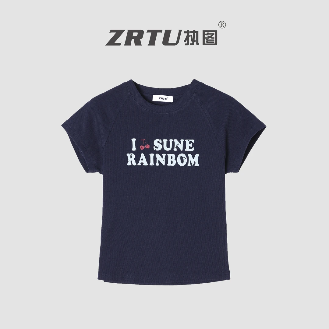 【可可专属】ZRTU/执图宽松抗皱印花字母休闲圆领T恤时尚短袖1915