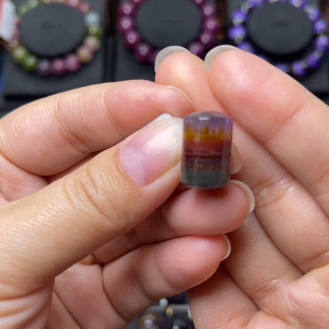 水晶手链未镶嵌极光四色桶珠