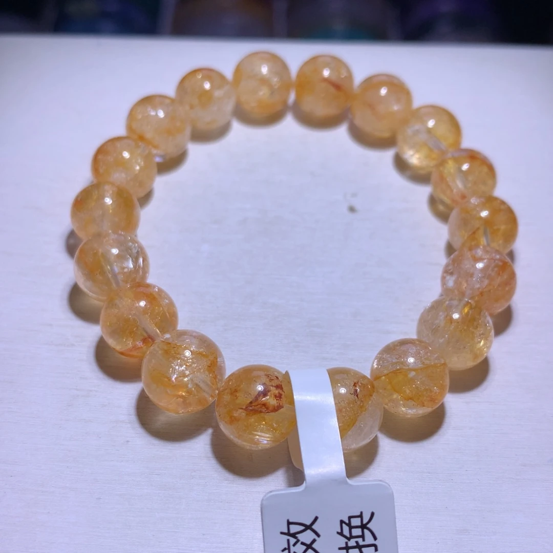 银S925镶嵌手串水晶桂花胶花11.5m