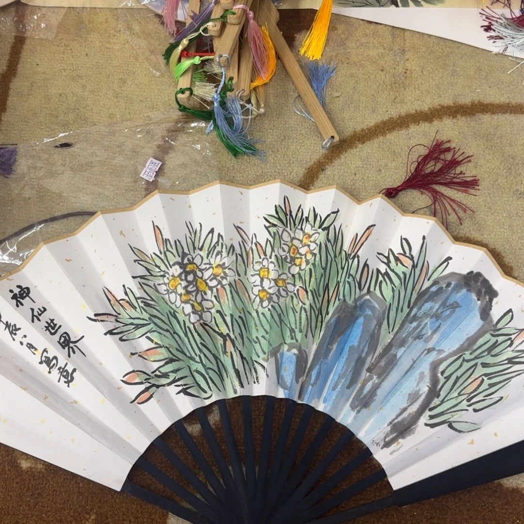 国画周凤源花鸟折扇