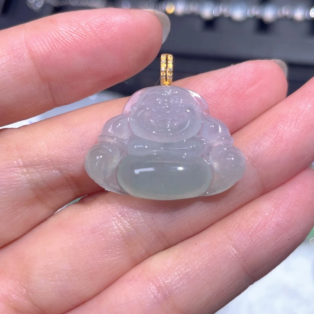 颈饰18K金镶嵌翡翠翡翠
