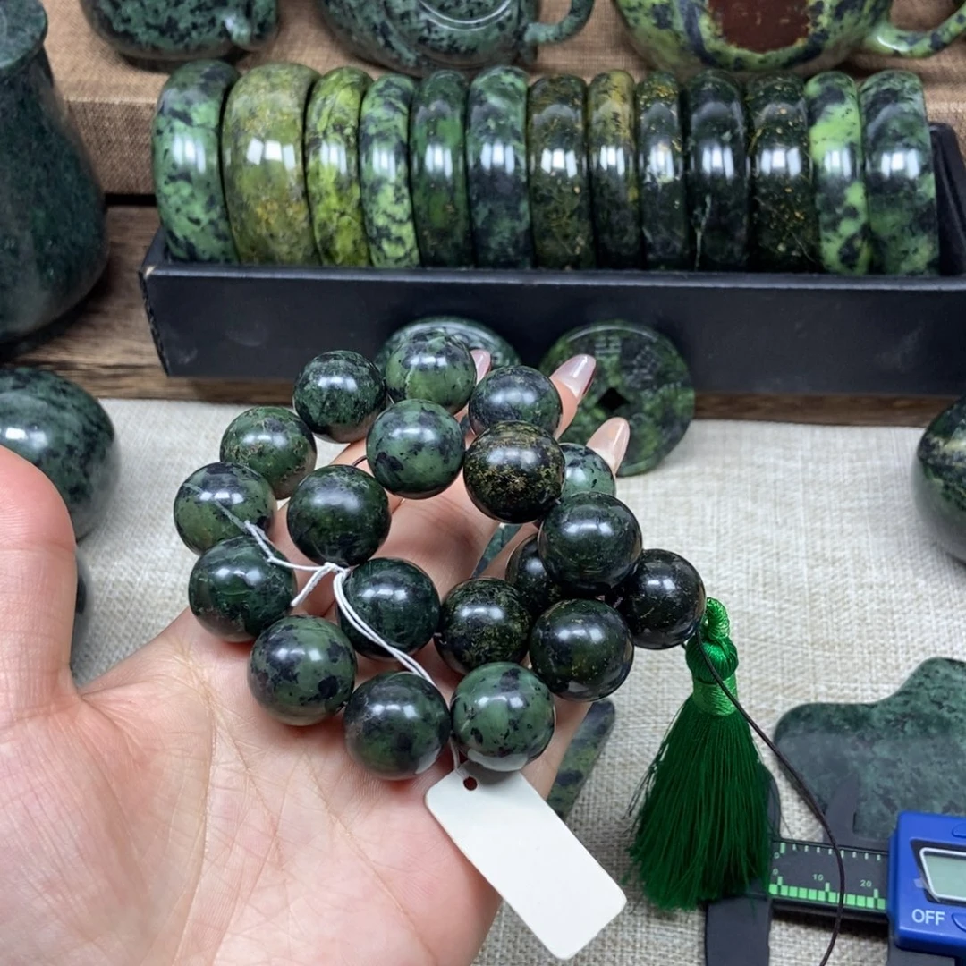 碳***命蛇纹石玉未镶嵌手链