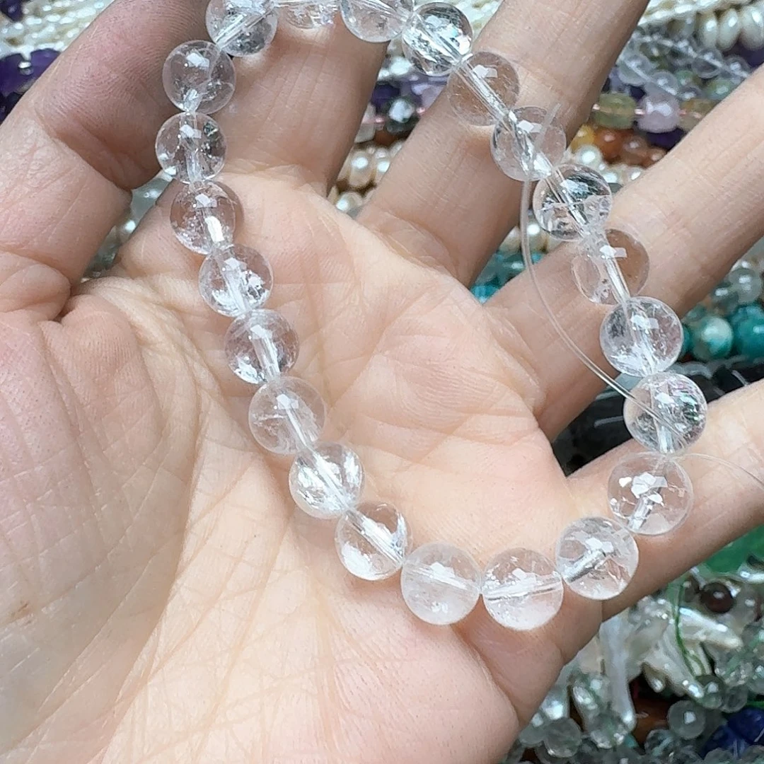 玛瑙/玉髓未镶嵌珠宝半成品一条8m白阿塞手串