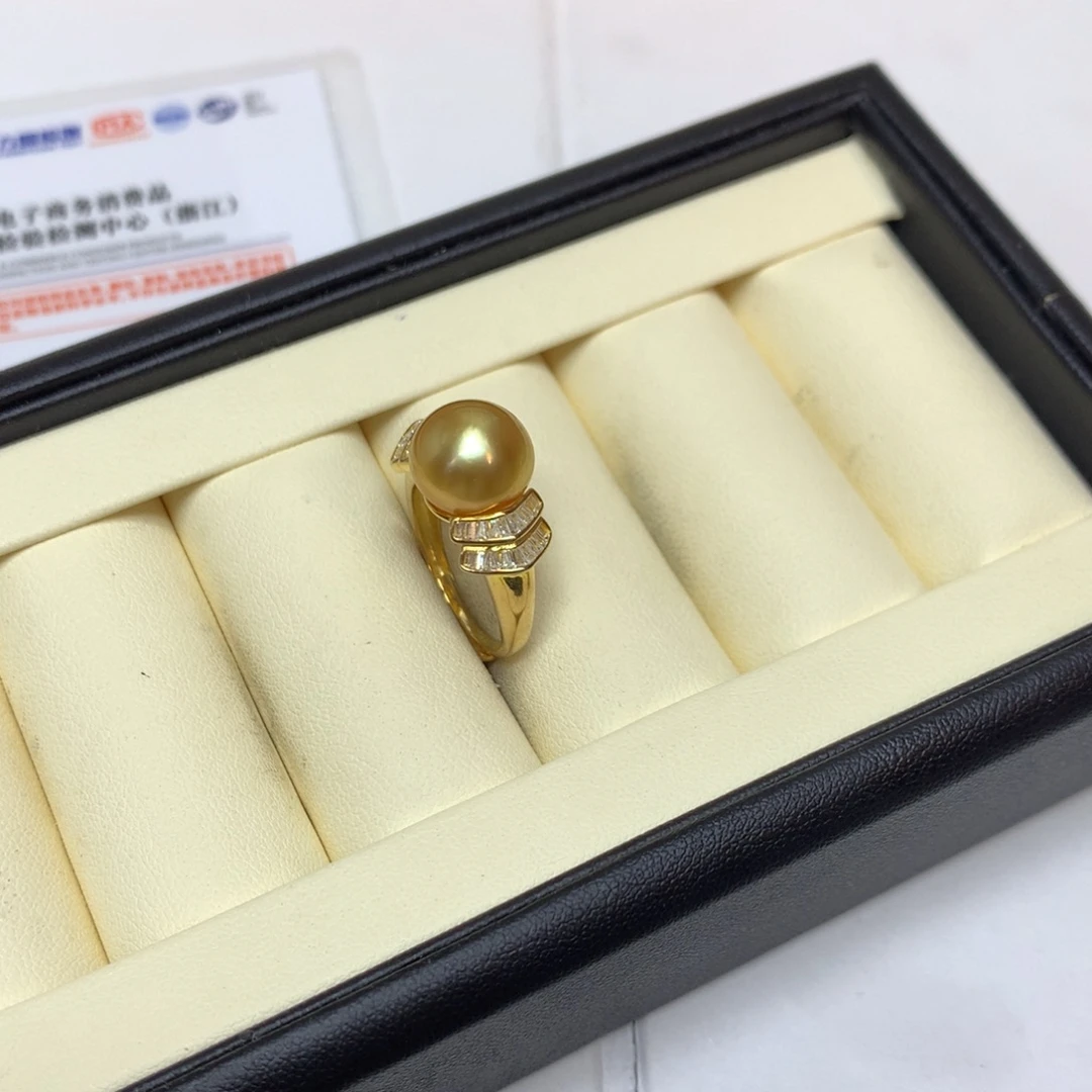 银S925镶嵌戒圈海水珍珠