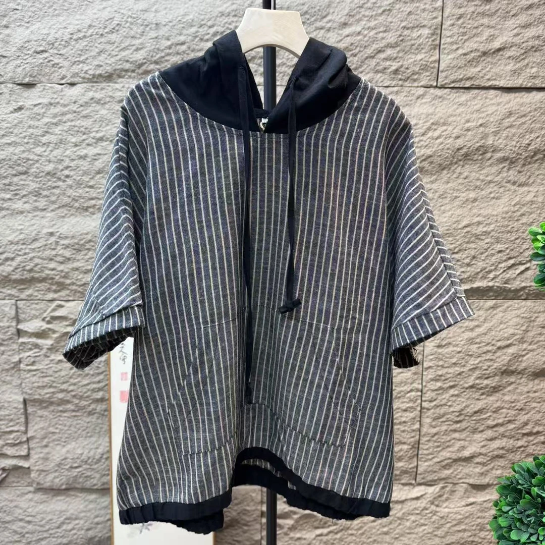 14191新款夏季休闲减龄宽松显瘦条纹时尚T恤