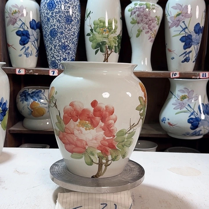 瓶高26口18.5牡丹新款陶瓷陶瓷