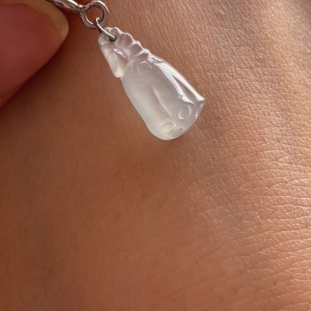 翡翠颈饰银S925镶嵌莲蓬