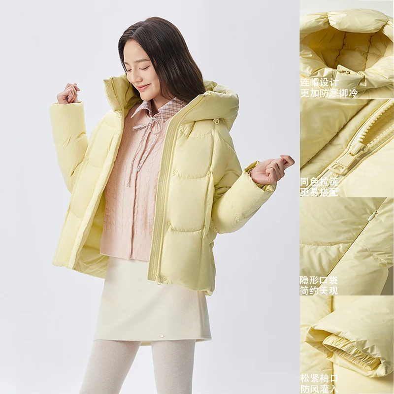 【调色盘2.0】波司登25冬季新款羽绒服时尚保暖休闲连帽短款女90绒