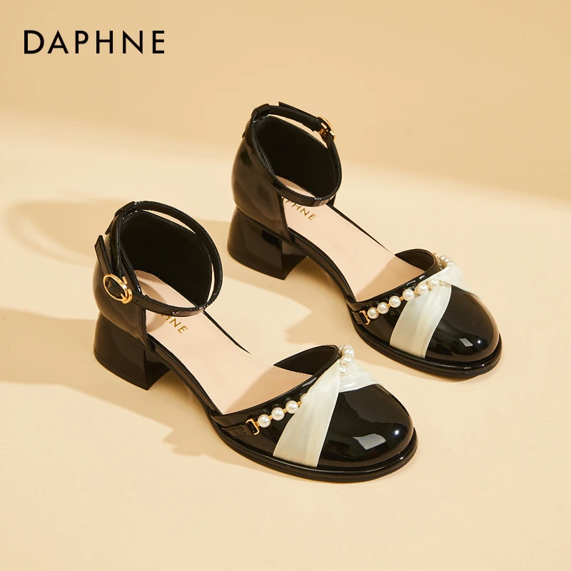 达芙妮包头玛丽珍凉鞋女2025年新款夏季粗跟高跟法式仙女风配裙子