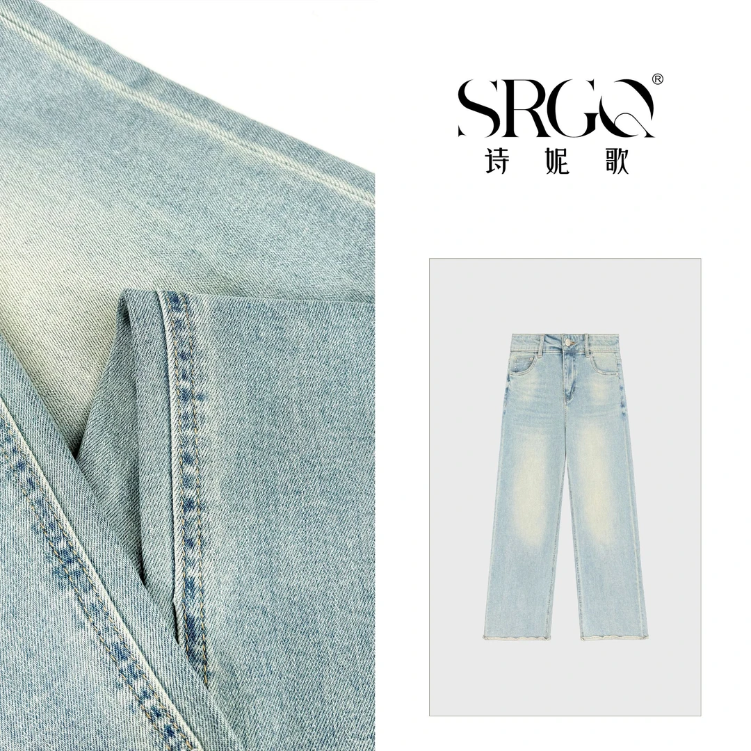 诗妮歌牛仔篇章 |【白沙牛仔】美翻春夏的浅色休闲牛仔裤