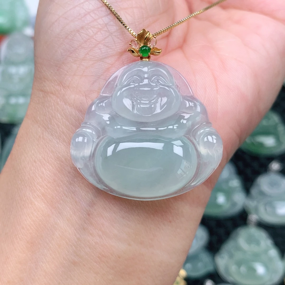 翡翠吊坠(不含链)18K金镶嵌M****e