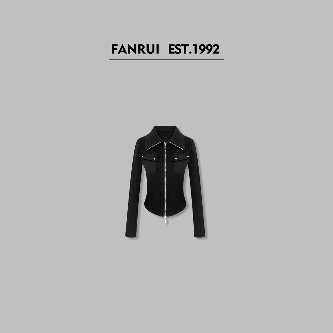 FANRUI/泛芮「夜色迷离 」纯色拉链时尚高级感春款外套女B14722