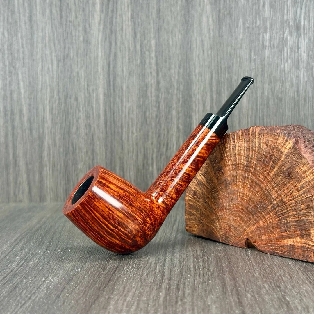 希腊老斗师克里斯手工石楠木烟斗光面长杆直撞球
