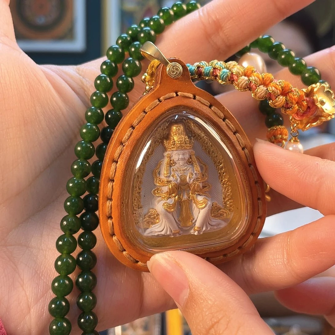 泥塑手工擦擦牛皮外壳香灰扎基有绳有礼盒