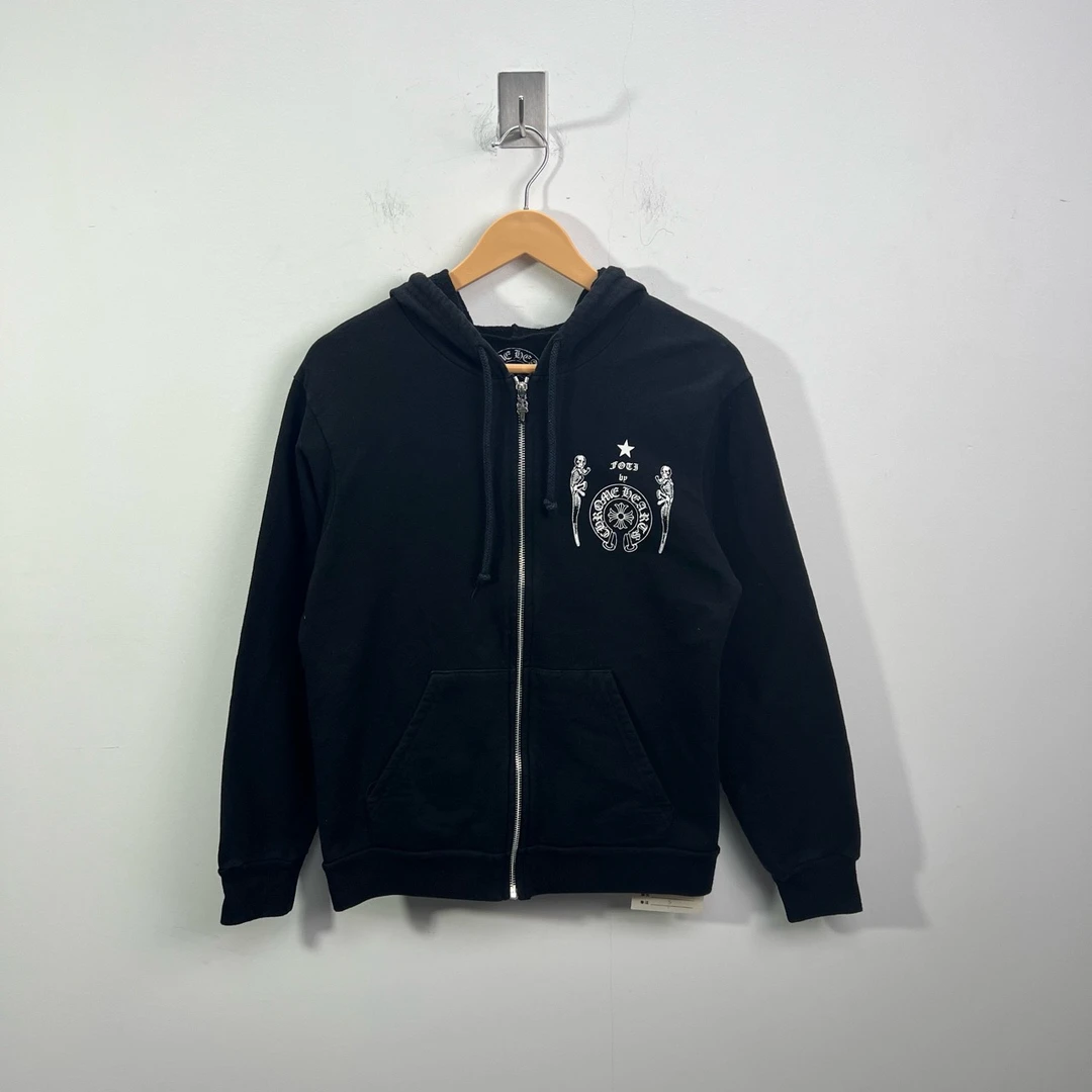 95新 Chrome Hearts/克罗心 黑色银扣foti拉链外套 S码 #3579