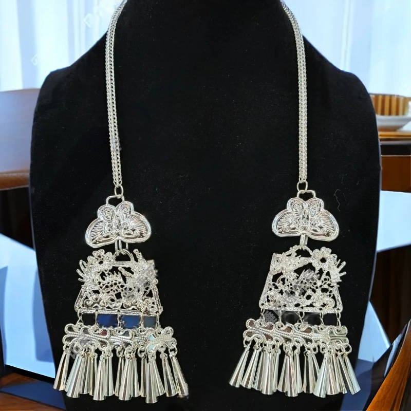 合金项链 民族特色服配清凉感休闲风通勤风清长款饰品复古银色