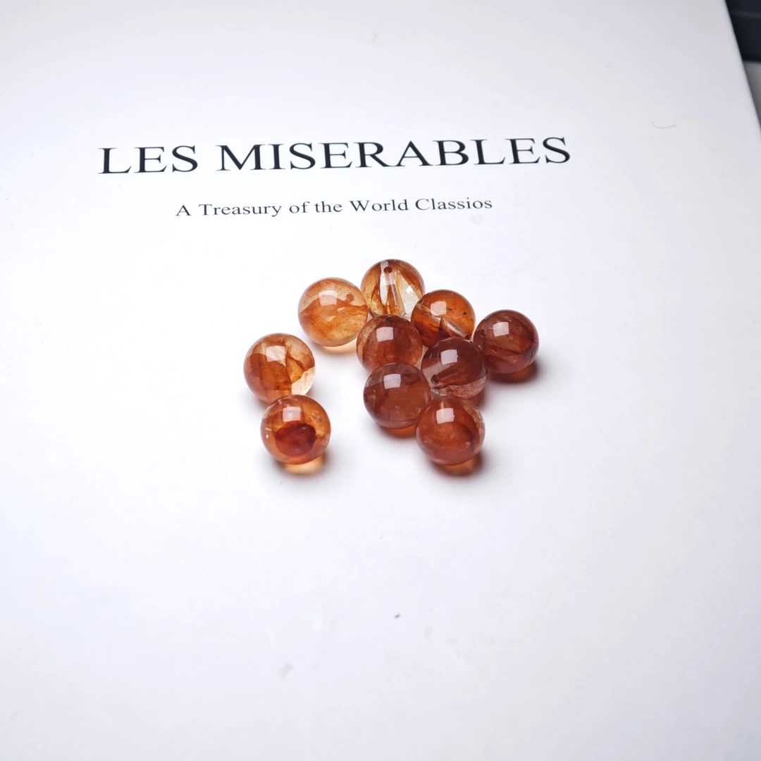 晶匠天然红胶花单珠10mm+ 多样性发其一编号-BB4677简约 DIY珠料