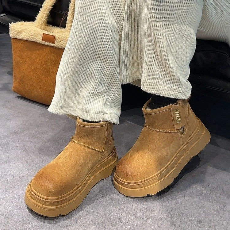 k总【现货】8809雪地靴女2024冬季新款加绒加厚棉靴厚底防滑靴11