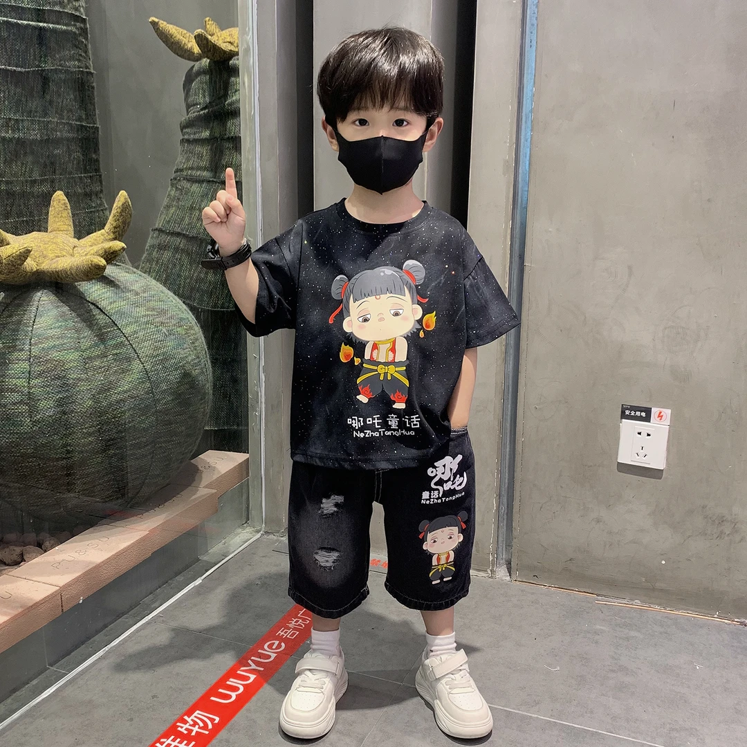 哪吒衣服童装男童夏装套装2025新款儿童帅气时髦男孩宝宝夏日穿搭
