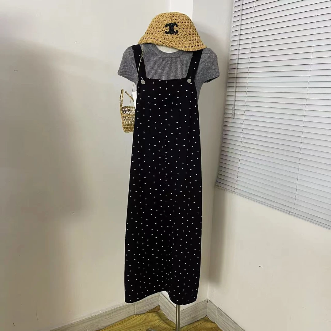 LIIE 精选 韩国东大门夏季新款韩版宽松时尚百搭印花背带连衣裙女