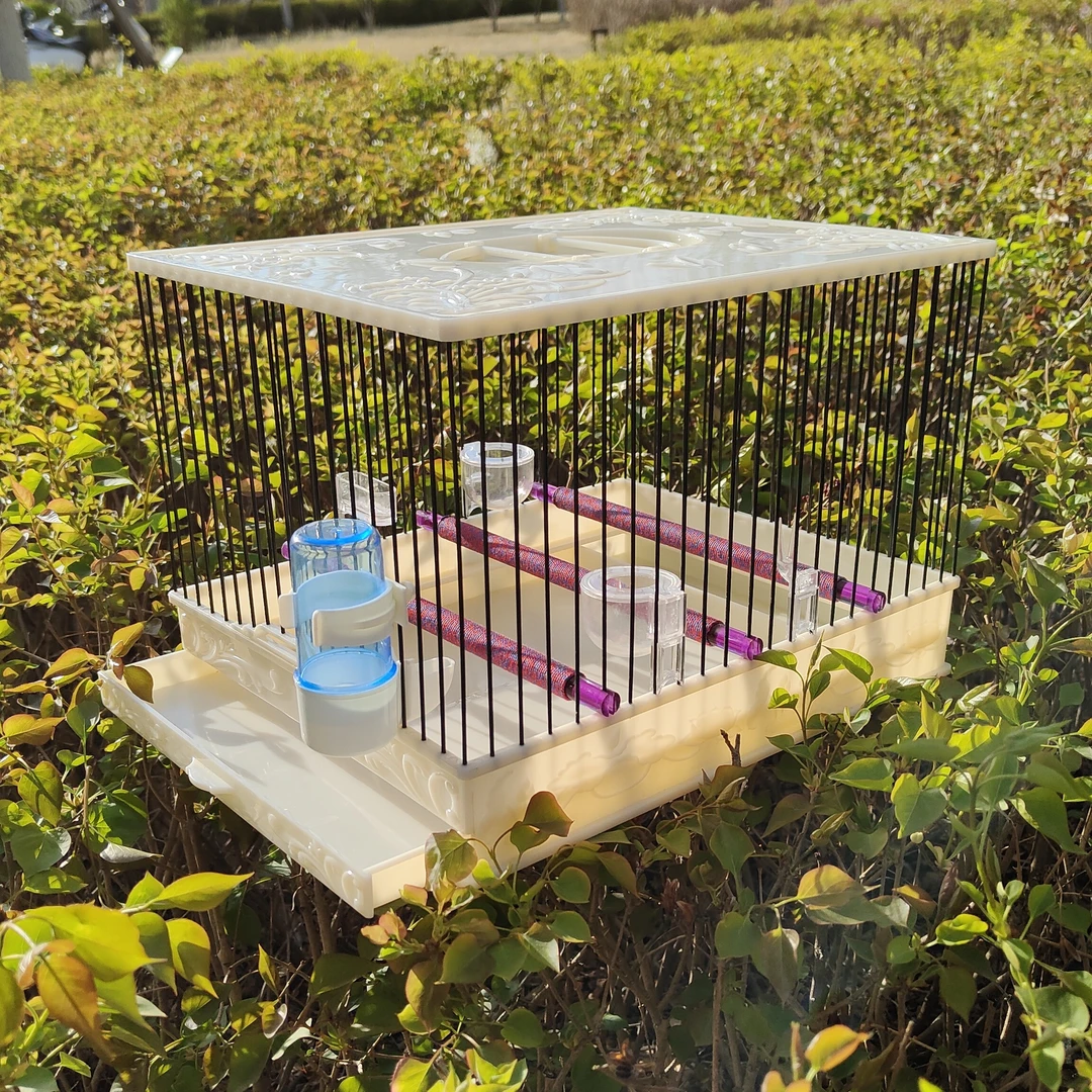 高端雕花款无二道圈靛颏鸟笼【防别鸟指甲 防夹脚 不跑鸟 】