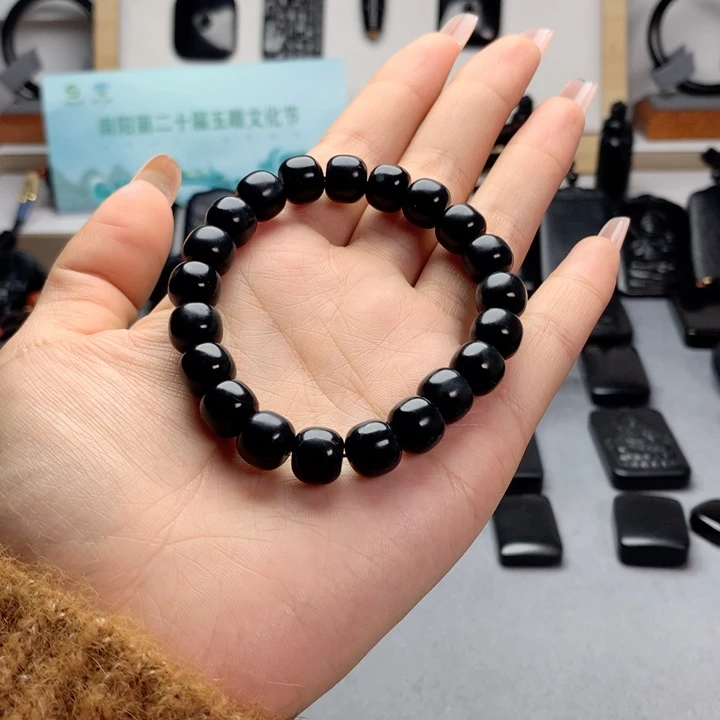 和田玉（墨玉）未镶嵌手串特价10mm