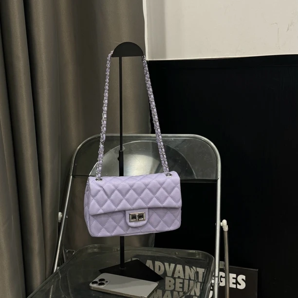 小香风鱼子酱链条小方包包女式2025新款轻奢小众高级感单肩斜挎包