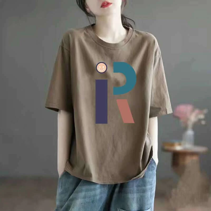 清仓捡漏~夏季大码纯棉100%短袖打底衫t恤休闲简约圆领女士上衣